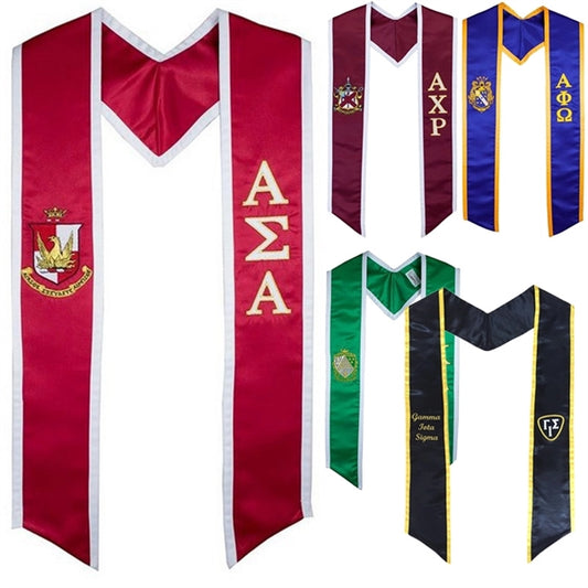Embroidered Graduation Stole with color edge (Free shipping)