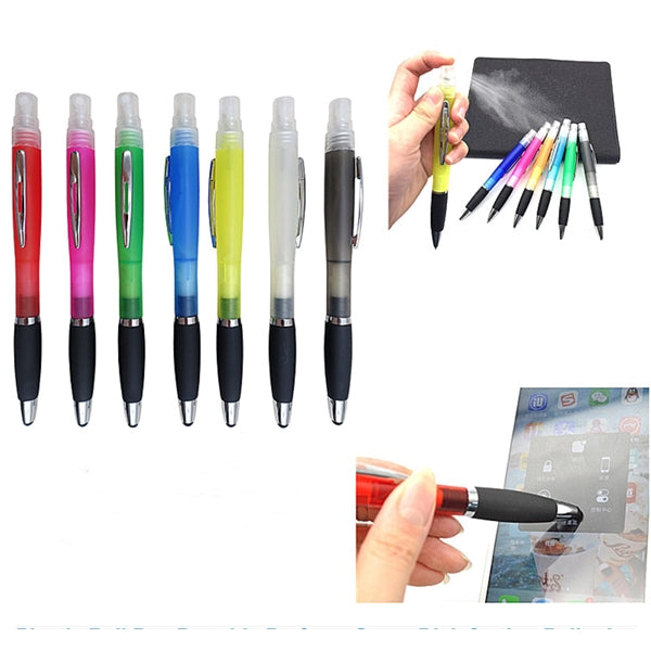 3-in-1 Spray Ballpoint Pen w/ Stylus Tip