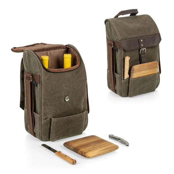 Two Bottle Insulated Wine and Cheese Cooler Tote