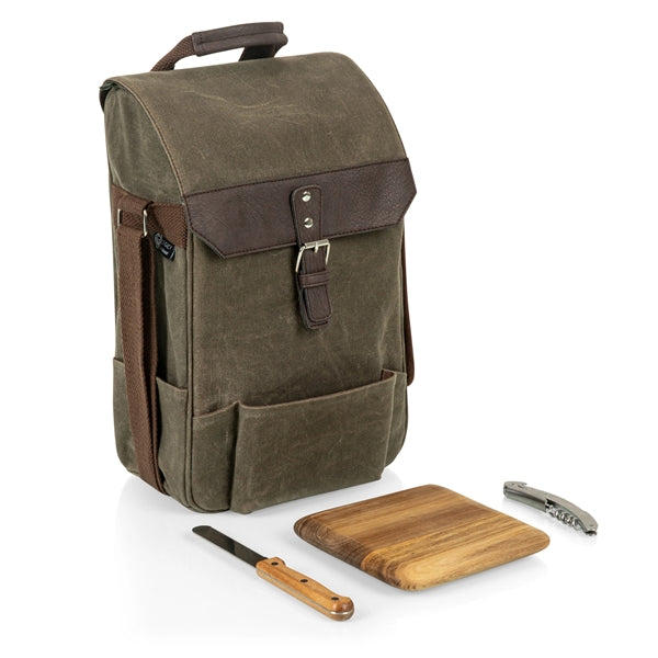 Two Bottle Insulated Wine and Cheese Cooler Tote