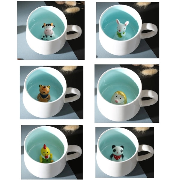Ceramic Mug with cartoon animal toy