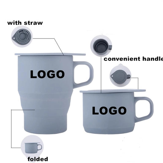 Foldable Cups with Handle and Straw