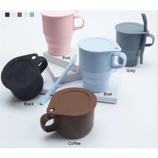 Foldable Cups with Handle and Straw