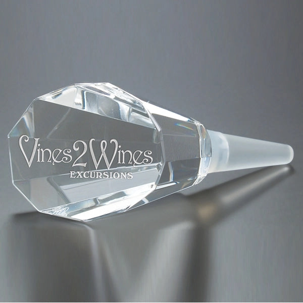 Faceted Crystal Glass Bottle Stopper