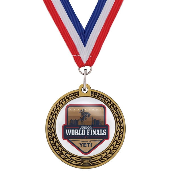 Speed Medal 2.5" 3D Wreath w/Full Color Dome Imprint