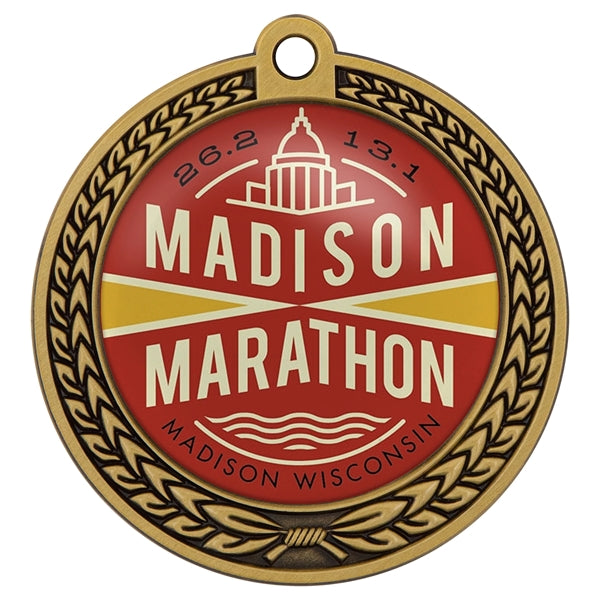 Speed Medal 2.5" 3D Wreath w/Full Color Dome Imprint