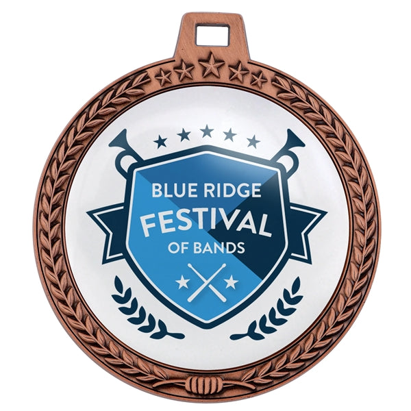 3" Speed Medal 3D Wreath & Star Border
