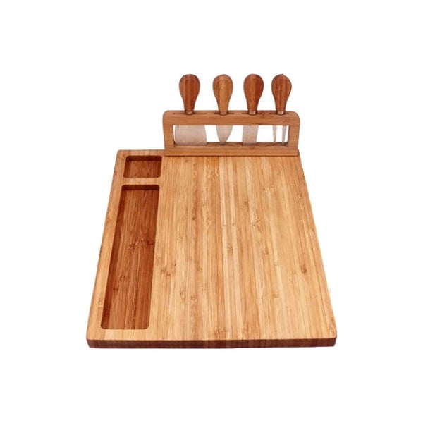 Cheese Plate with Cutter Set Bamboo Cutting Board