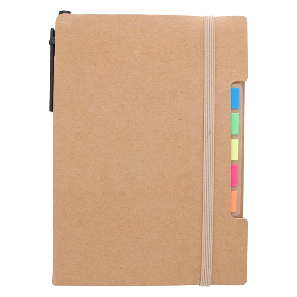 Notebook with Pen and Sticky Flags