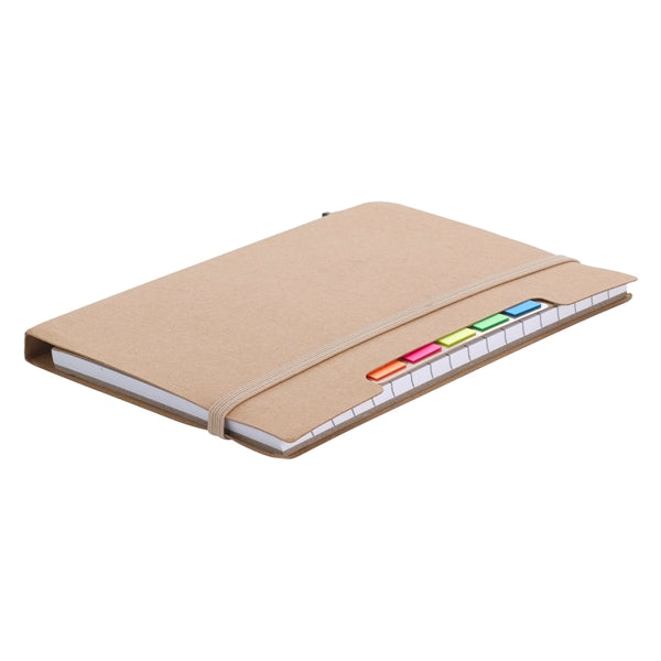 Notebook with Pen and Sticky Flags