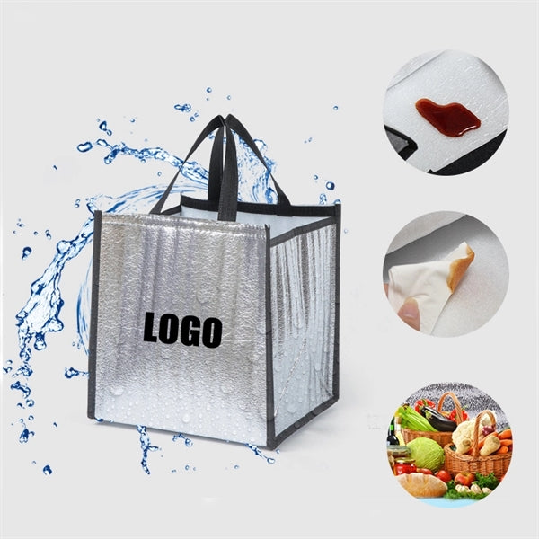 Aluminum Foil Foam Insulated Grocery Tote Cooler Bag
