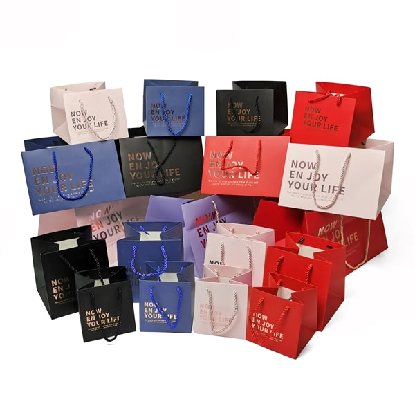 Heavy duty paper bag ribbon handle paper bag