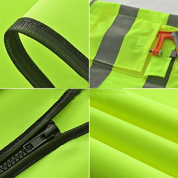 Workwear Vest Reflective Safey Vest Zipper Pocket