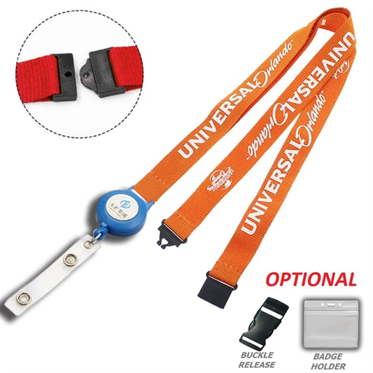 1" Polyester Badge Reel Lanyard Combo w/ Safety Breakaway