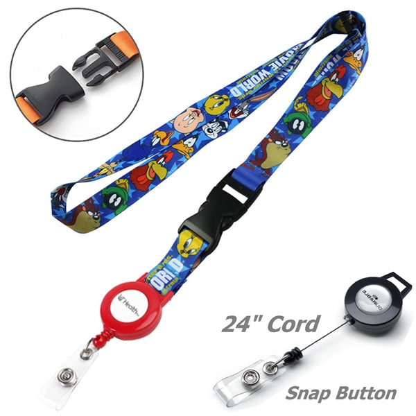 5/8" Sublimation Badge Reel Lanyard Combo w/ Buckle Release