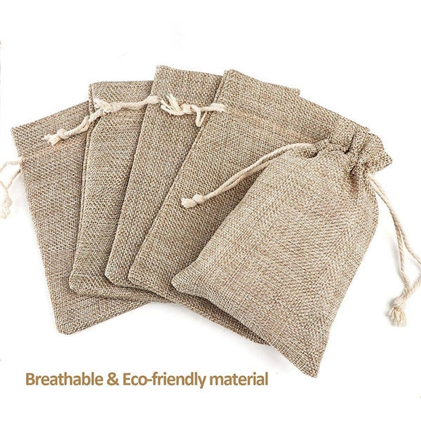Linen Jewelry Pouches With Drawstring