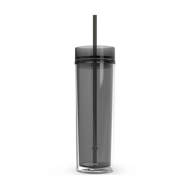 Double Wall Acrylic Tumbler with Lid and Straw, 16 oz.