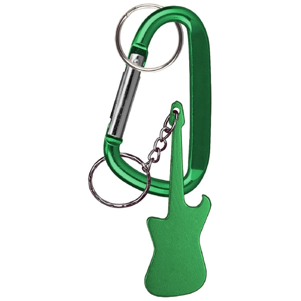 Guitar Shaped Bottle Opener Key Holder and Carabiner