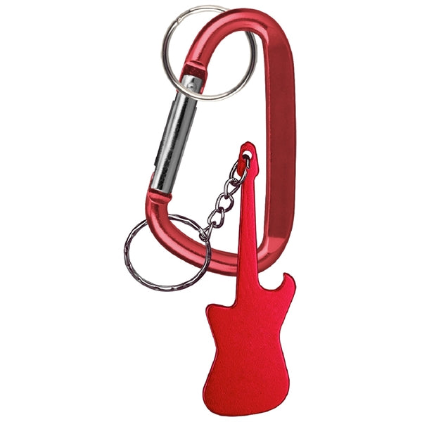 Guitar Shaped Bottle Opener Key Holder and Carabiner