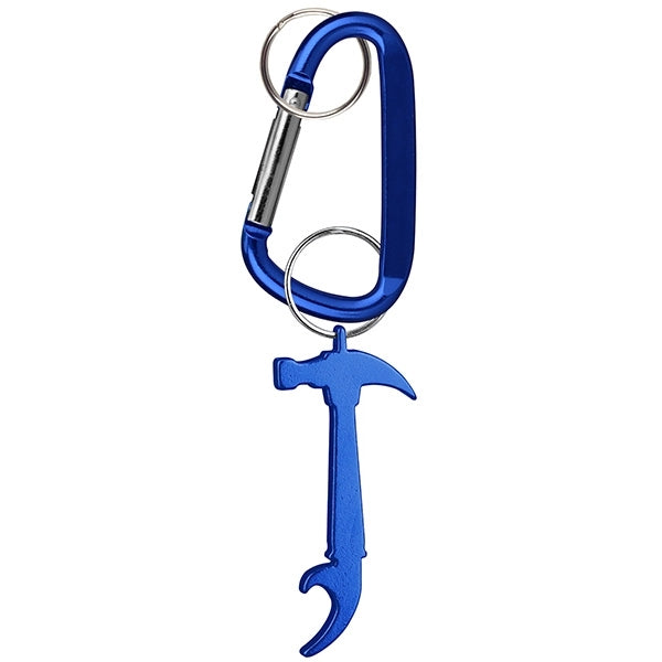 Hammer Shaped Bottle Opener Key Holder and Carabiner