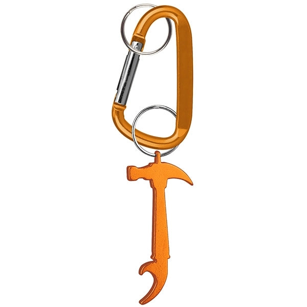 Hammer Shaped Bottle Opener Key Holder and Carabiner