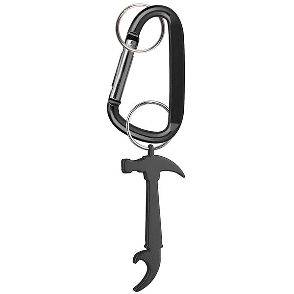 Hammer Shaped Bottle Opener Key Holder and Carabiner