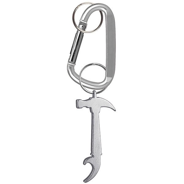 Hammer Shaped Bottle Opener Key Holder and Carabiner