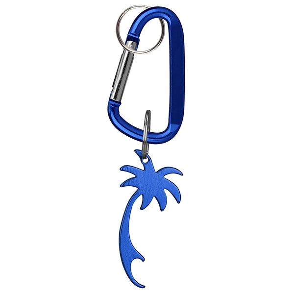 Palm Tree Shaped Bottle Opener Key Holder and Carabiner