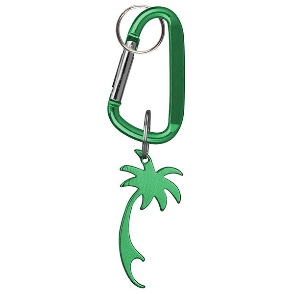 Palm Tree Shaped Bottle Opener Key Holder and Carabiner