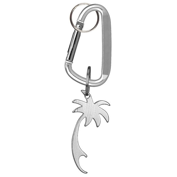 Palm Tree Shaped Bottle Opener Key Holder and Carabiner