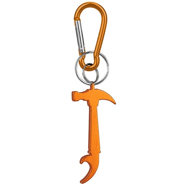 Hammer Shaped Bottle Opener Key Holder and Carabiner