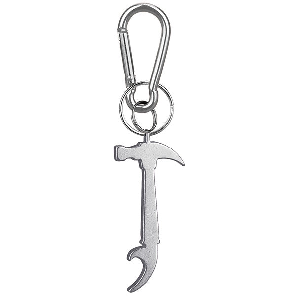Hammer Shaped Bottle Opener Key Holder and Carabiner