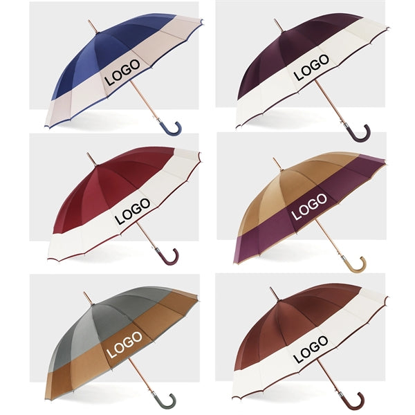 Stitching Color Long Handle Umbrella