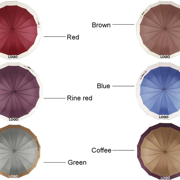 Stitching Color Long Handle Umbrella