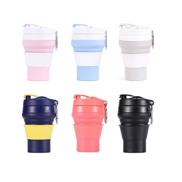12OZ Silicone Collapsible Coffee Cup with Carabiner