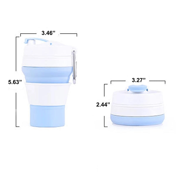 12OZ Silicone Collapsible Coffee Cup with Carabiner