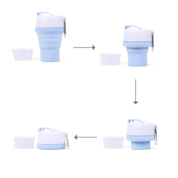 12OZ Silicone Collapsible Coffee Cup with Carabiner