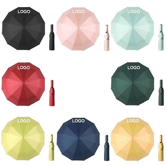 Automatic Solid Color Folding Umbrella