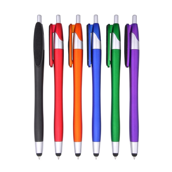 Metallic Colored Barrel Stylus Pen and Screen Cleaner