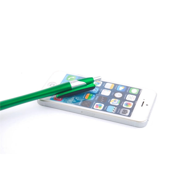 Metallic Colored Barrel Stylus Pen and Screen Cleaner