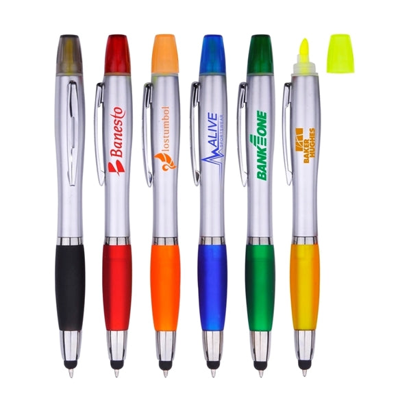 3-in-1 Pen with Highlighter and Stylus