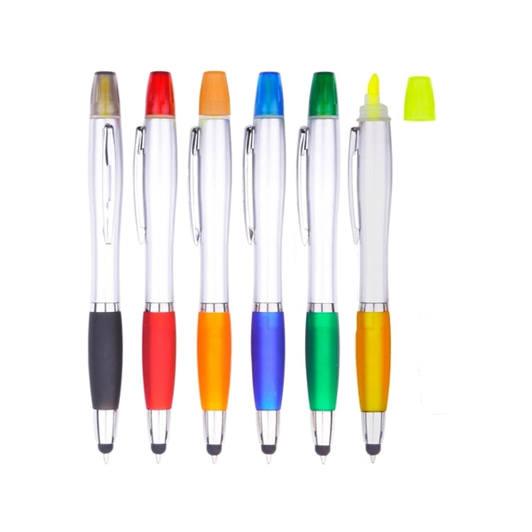 3-in-1 Pen with Highlighter and Stylus