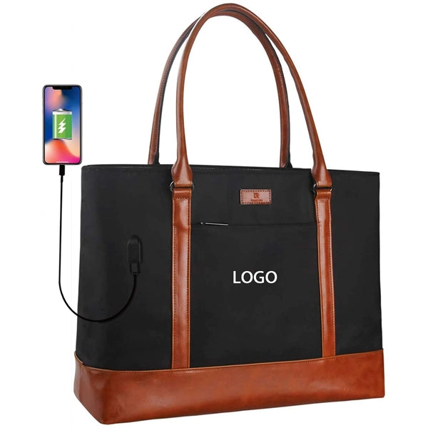 Laptop Tote Bag,USB Teacher Bag Large Work Bag15.6 in Laptop