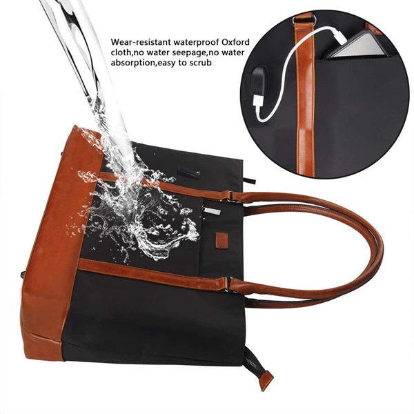 Laptop Tote Bag,USB Teacher Bag Large Work Bag15.6 in Laptop