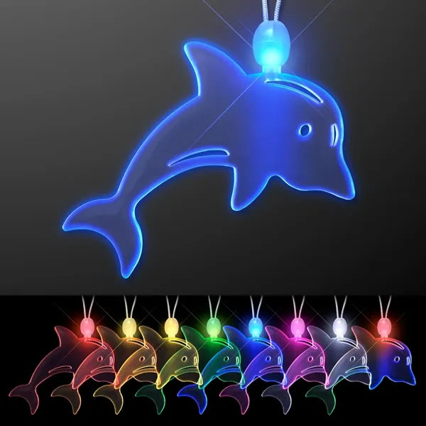 Acrylic Dolphin Shape Necklace with LED