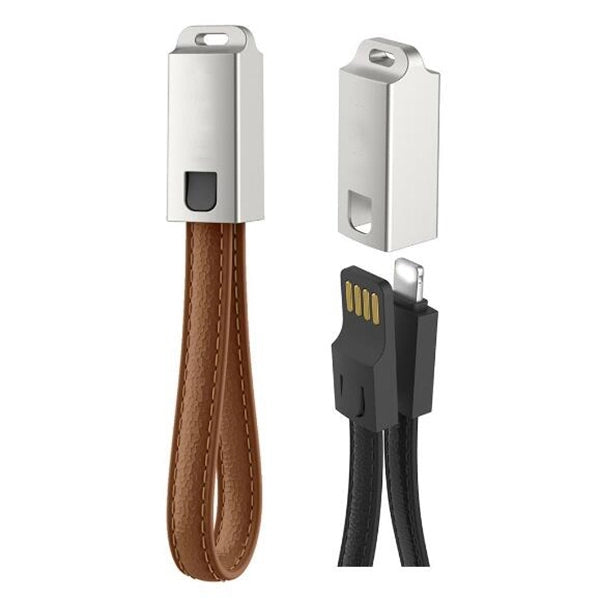 Leather keychain data cable