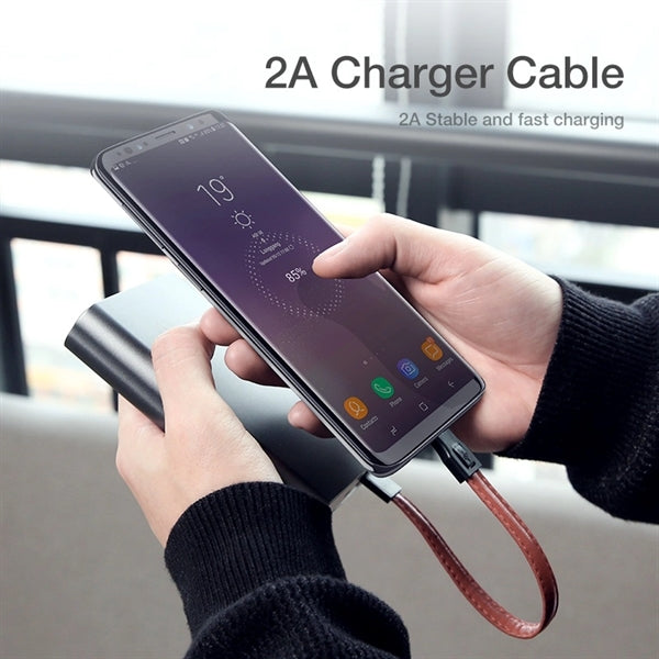 Leather keychain data cable