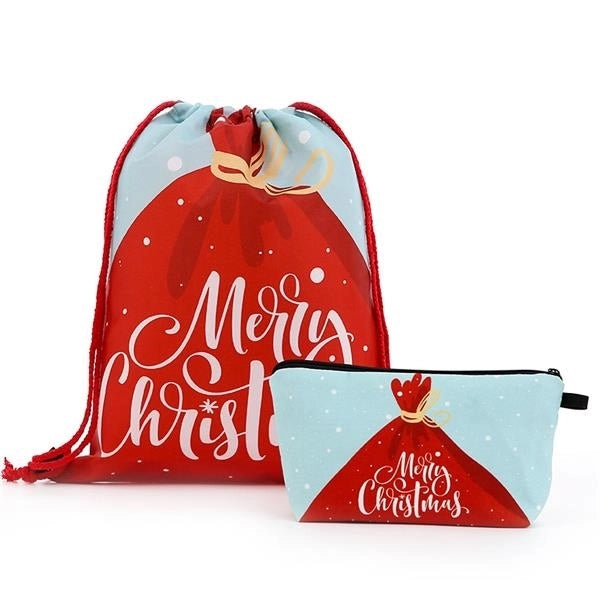 Christmas pull-string gift bag