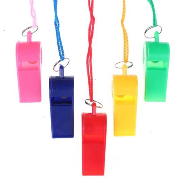 Colored plastic whistle