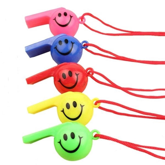 Colored plastic whistle